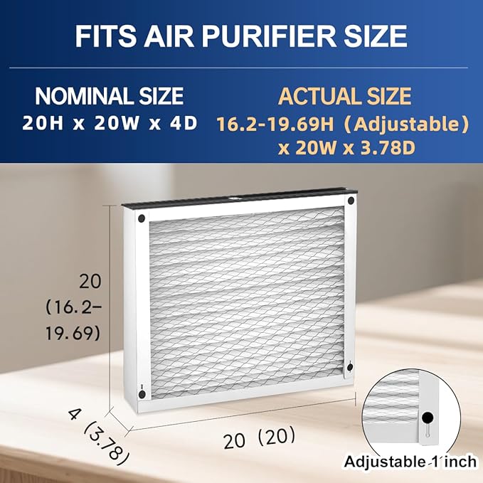 310 MERV 11 Air Filter 20x20x4 for Air Purifiers Model 1310 2310 3310 4300 Pleated HVAC AC Furnace Filter Replacement 2 Packs