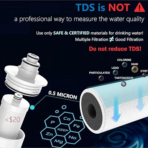 Frizzlife Under Sink Water Filter-NSF/ANSI 53&42 Certified Drinking Water Filtration System-0.5 Micron Removes Lead, Chlorine,Bad Taste & Odor, W/Dedicated Faucet