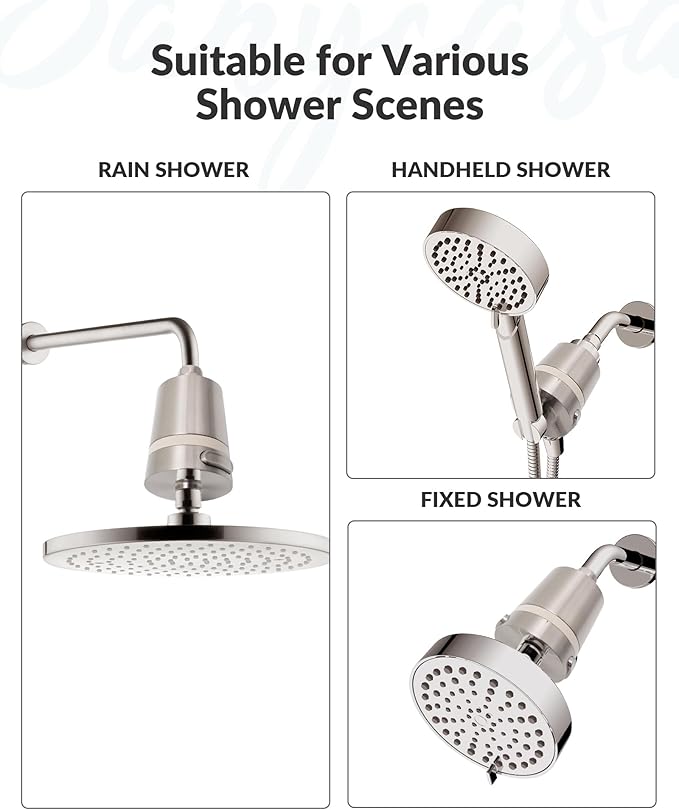 Hard Water Shower Filter - Removes Chlorine, Heavy Metals & Scale - KDF Technology for Softer Skin & Hair - Fits Most Rain & Handheld Showerheads - (BNP Version)