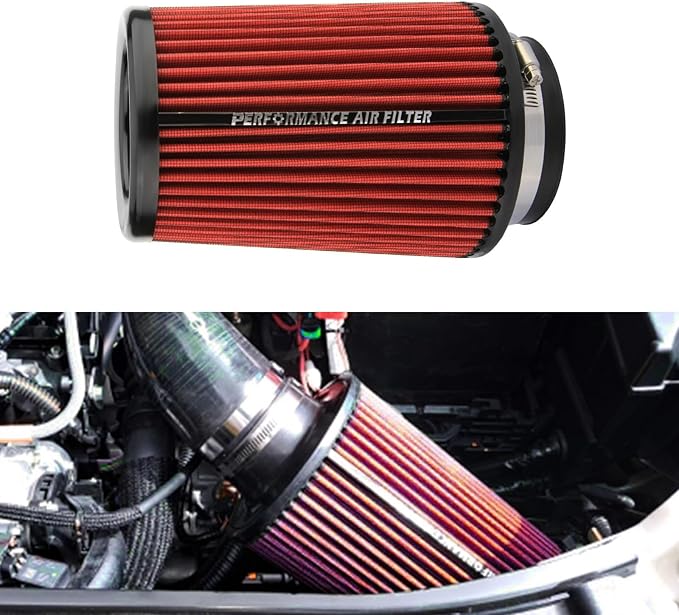 Dromedary Red 3 3.5 4 inch Universal Cold Air Intake Filter 76mm 89mm 101mm