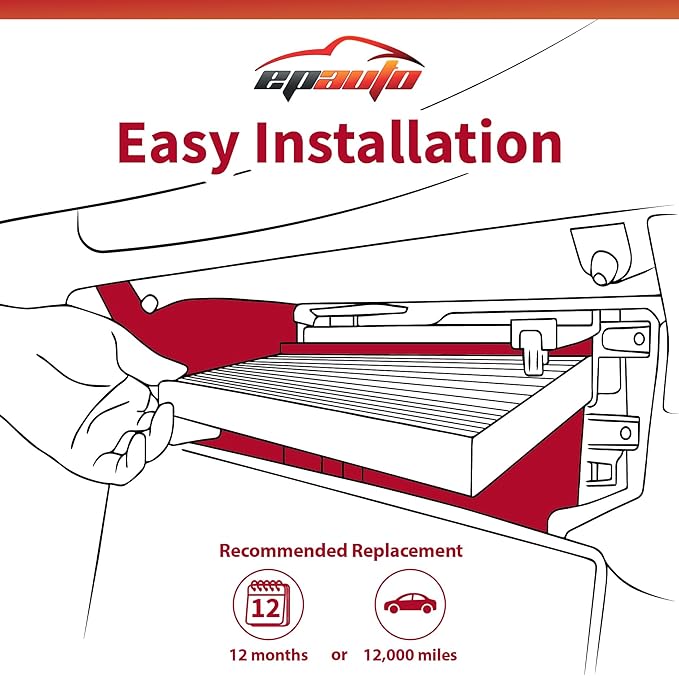 EPAuto CP157 (CF12157) Cabin Air Filter, Replacement for Toyota Camry, Corolla, RAV4, Prius, Highlander, Sienna, Lexus RX, NX, ES, Subaru Outback, Crosstrek, Mazda CX-9 - Fits 2016-2025