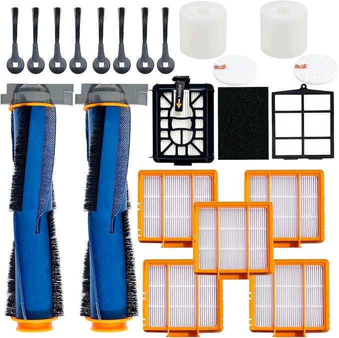 Replacement Parts for Shark AI AV2511AE AV2501S AV2610WA AV2501AE RV2502AE RV2610WA UR2500SR RV2520 AV2510 Accessories Kit with Main Roller Brush Filters Foam/Primary Filter Sweep Side Brushes
