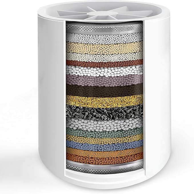 Shower Filter Replacement, 25 Stage Shower Filter Cartridge for Hard Water, Suitable for People with Sensitive and Dry Skin and Scalp, Improves the Condition of Your Skin, Hair and Nails