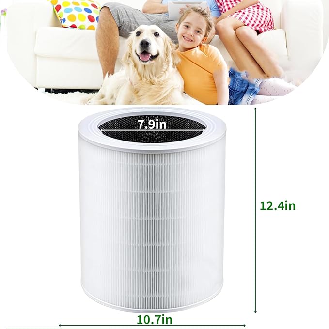 Core 600S Replacement Filter for LEVOIT Core 600S/600S-P/600S-RF Air Purifiers, 3-in-1 H13 True HEPA & Activated Carbon Filter, Large Room Home Use (White)