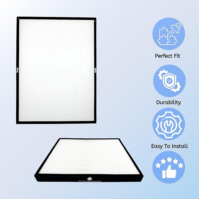 Nispira Replacement HEPA Filter for Rabbit Classic BioGS Air Purifier Models SPA-421A & SPA-582A Plus Activated Carbon Pre Filter 1 Set