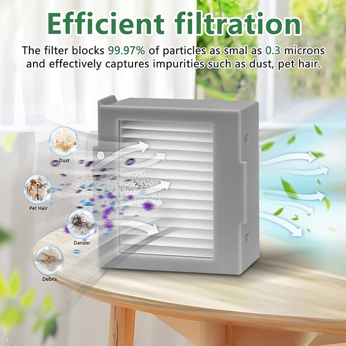 8-Pack Hepa Filter Replacement for iRobot Roomba Max 705 Vac/Plus 504 Vac Robot Vacuum Cleaner Parts Vacuum Filter, High Efficiency Filters + 1 Cleaning Brush