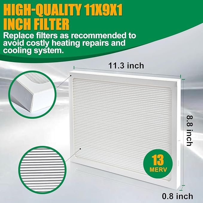 9 x 11 x 1 MERV 13 Replacement Dehumidifier Filter Compatible with Santa Fe Compact70, Ultra70, Element, Compact2, UA 65H dehumidifier Models, 2 Pack