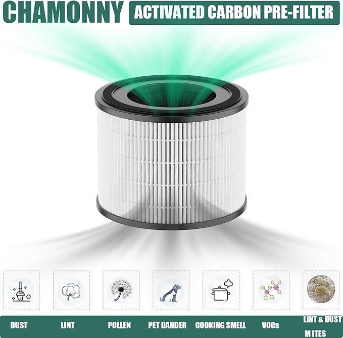 AP-S0610L Filter Replacement, Compatible with MOO-KA AP-S0610L Air Purifier, 3-in-1 H13 True HEPA Filter and Activated Carbon Filter (4Pack)