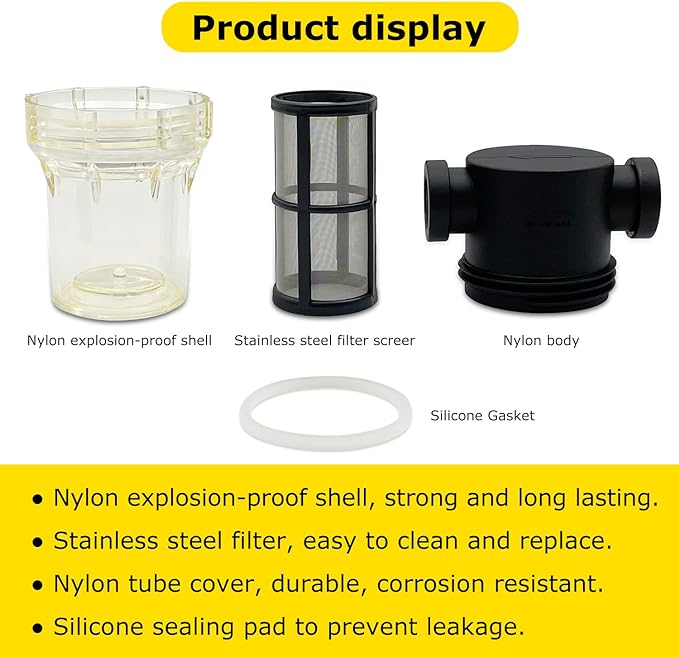 1/2" Female NPT in-Line Strainer with 100 mesh Stainless Steel Filter Screen (1/2“ 100 Mesh)