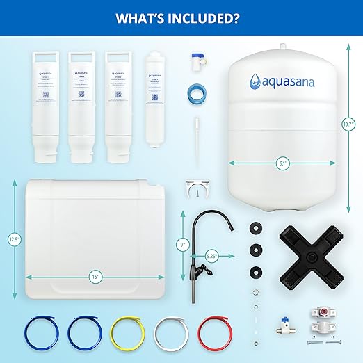 Aquasana SmartFlow® Reverse Osmosis Water Filter | RO Under Sink System | WQA Certified up to 99.99% of 90 contaminants Including Fluoride, PFAS, Arsenic, Lead, and Chlorine | Matte Black Faucet