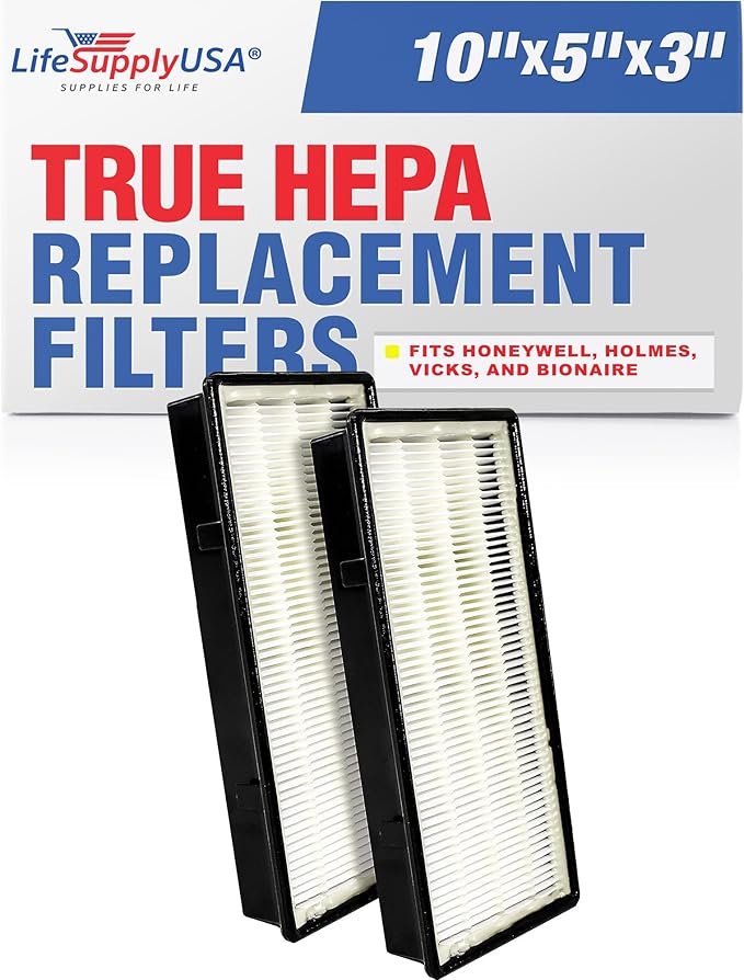 LifeSupplyUSA True HEPA Filter Replacement Compatible with Holmes AER1 HAPF300/HAPF30 (D Filter) and Bionaire BAP536/BAP516 (2-Pack)