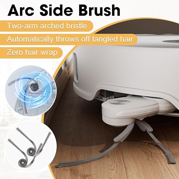 25PCS Qrevo S5V Replacement Accessories Kit Compatible with Roborock Qrevo Curv/Curv S5X/Qrevo Edge/Edge S5A Includes Dual Main Brush, HEPA Filters, Mop Pads, Side Brushes, Dust Bag and Tools