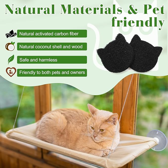 12 Pack Cat Litter Box Filter, Universal Activated Charcoal Filter for Most Cat Litter Boxes and Pans, Stick On Activated Carbon Filter, Litter Robot Filter to Absorbe Odor