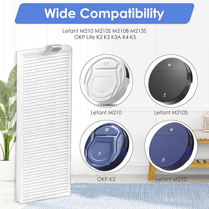 (10 Pieces) HEPA Filter Compatible with Lefant M210B M213S M210S M210 M213, OKP Life K2 K3 K3A K4 K5, Replacement Parts 10 Filters