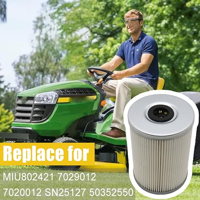 Fuel Water Separator Filter with O-ring (2Pcs) Fit for John Deere 1575 1570 1580 1585 3032E 3033R 3038E 3039R 3046R 4044M 4044R 4052R 7400A 7500A Replace for MIU802421 7029012 7020012 SN25127 50352550