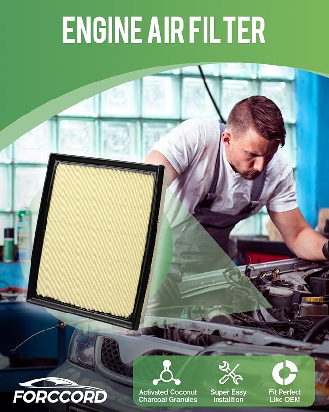 1Pcs HEPA Cabin Air Filter and 1Pcs Engine Air Filter Fit for 2022-2026 Toyota Tundra 3.5L, 2023-2026 Sequoia 3.5L Activated Carbon Cabin Filter Replacement 17801F4010 87139-50110 Accessories