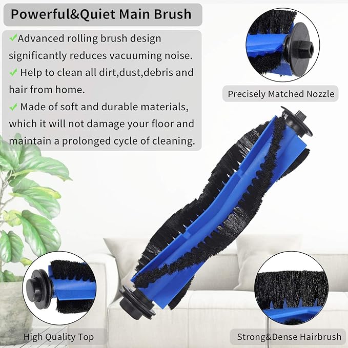 Eufy Replacement Parts Kit for RoboVac 11S, 30, 30C, 15C, 12, 35C - Robot Vacuum Cleaner Accessory Kit: 6 Filters, 6 Side Brushes, 1 Main Brush, 1 Pre-Filter