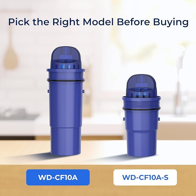 Waterdrop Replacement for Pur® Water Filter, CRF-950Z NSF Certified Pitcher Water Filter, Compatible with Pur® Pitchers and Dispensers PPT700W, CR-1100C and PPF951K, Pack of 4