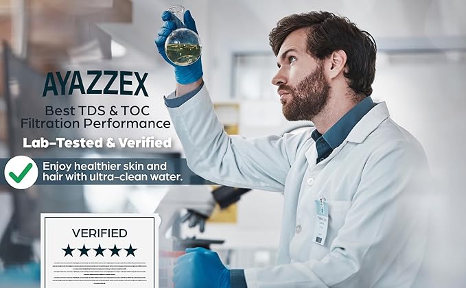 Filtered Shower Head – High Pressure 23 Stage Shower Filter for Hard Water – Removes Chlorine, Heavy Metals & Harmful Substances, Water Softener, Bonus Cartridge Included