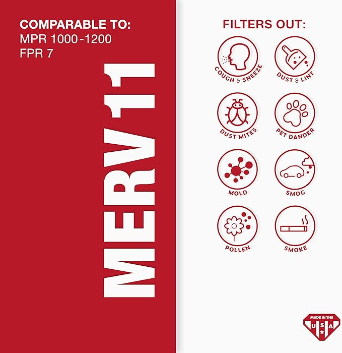 Aerostar 14x30x1 MERV 11 Pleated Air Filter, AC Furnace Air Filter, 4 Pack (Actual Size: 13 7/8" x 29 7/8" x 3/4")