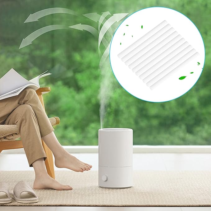 Filter Cotton Sticks, 10Pcs Mini Portable Humidifier Diffuser Cotton Sticks Filter Replacement USB Humidifier Replacement Sponges Refill Stick