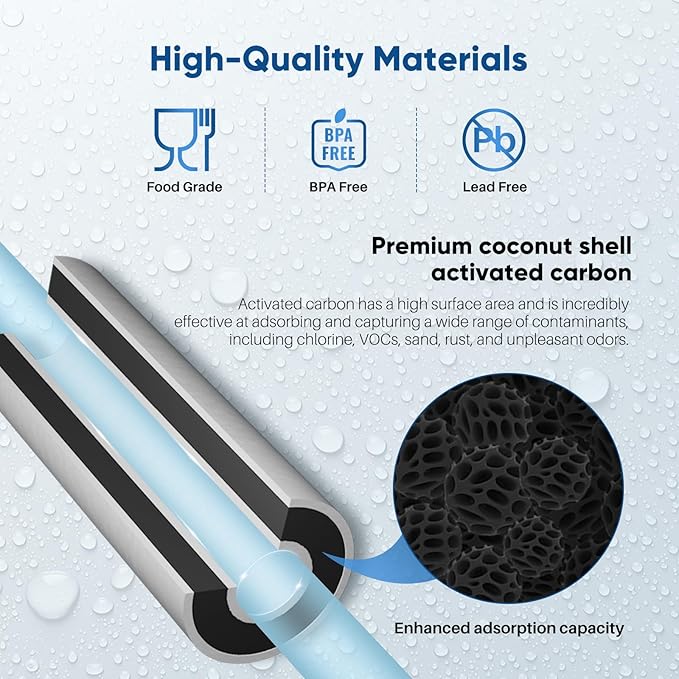 PUREPLUS 5 Micron 10" x 4.5" Whole House Sediment and Carbon Water Filter Replacement Cartridge for GE FXHTC, GXWH40L, GXWH35F, GNWH38S, Culligan RFC-BBSA, WRC25HD, PP10BB-CC, Pentek RFC-BB, 2Pack