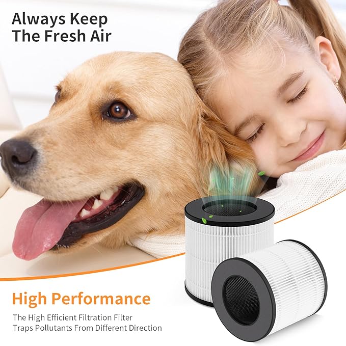 PU-P05/AC201B TReplacement Filter Compatible with FULMINARE PU-P05 Purifier and Purivortex AC201B Purifier, 3-in-1 Filters（2-Pack）