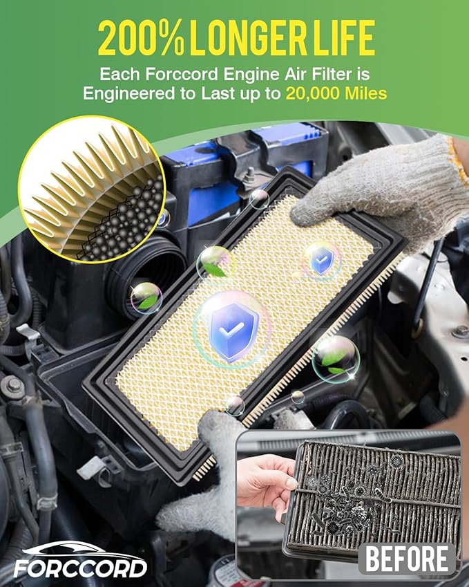 Cabin&Engine Air Filter Fit for Ford Explorer 2026 2025-2020 2.3/3.0L Activated Carbon Cabin Filter Replacement FA1884 7T4Z9601A FP89 JX6Z9601A