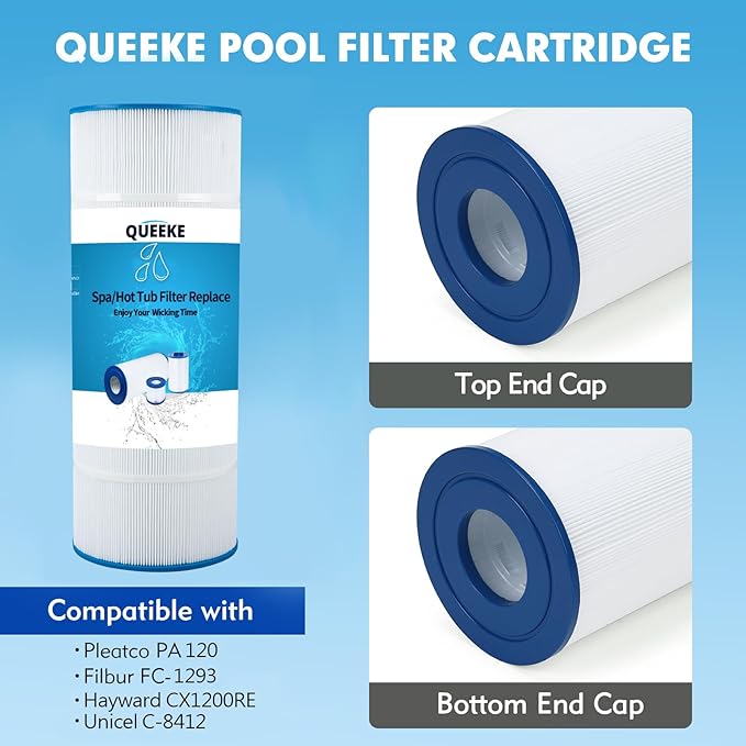 Pool Filter Replacement Compatible with PA120, Hayward C1200,CX1200RE, Filbur FC-1293, Ultra-B2, Waterway Clearwater II, Pro Clean 125, 817-0125N, C-8412, L x OD:23 1/4" x 8 15/16 (1 Pack)