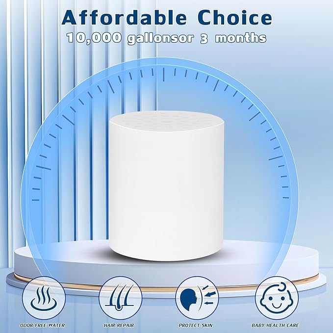 8 Pack 20 Stage Shower Filter Replacement Cartridge, Universal Compatible Shower Head Filter for Hard Water, Microporous Pressurization Design Saving Water High output, 10000 Gallon 3 Month