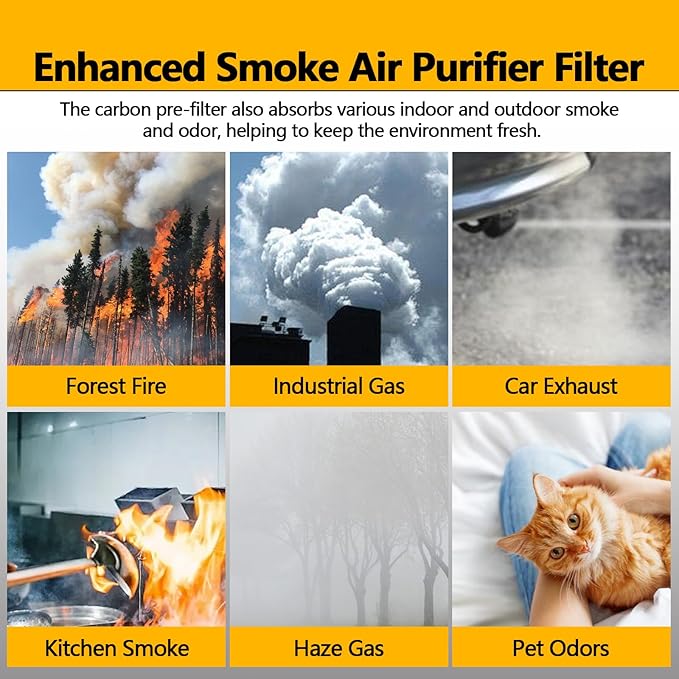 990051000 True HEPA Air Purifier Replacement Filter Compatible with Hamilton Beach TrueAir 04383 04384 04385 04386 Compact Pet Air Purifiers, 2 HEPA Filters and 4 Activated Carbon Pre-Filters