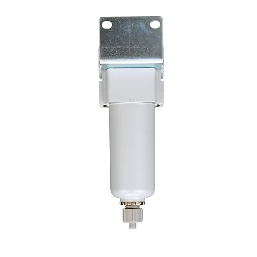 PneumaticPlus SAFM300-N03B-MEP Compressed Air Coalescing Filter, 0.1 Micron, 3/8" NPT - Metal Bowl, Manual Drain, Bracket