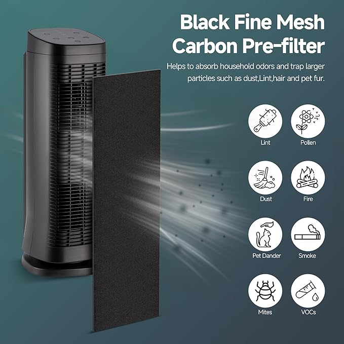 8 Packs Replacement Filter K Pre-Filter Compatible with Honey-Well Air Cleaner Purifier - Models HFD300, HFD310, HFD314, HFD320, HD320, HFD323CV1, HFD323-TGT, HFD324, HFD360B for K