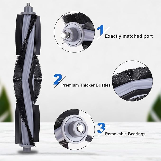 Replacement Accessories Set for Ecovacs Deebot X2 Omni / X2 / X2 Pro / DEX86 Robot Vacuums, 1 Main Brush, 6 Side Brushes, 4 Filter, 6 Mop Pads, 6 Dust Bag, 1 Brush