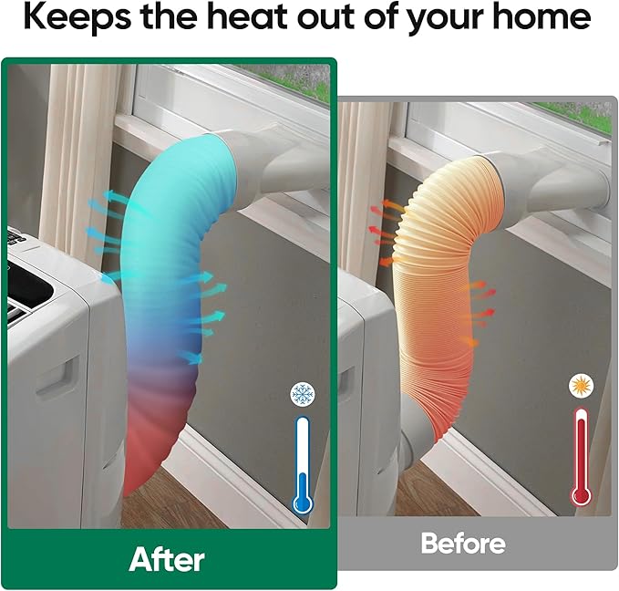 Air Conditioner Hose Cover Wrap: Portable AC Hose Cover, Insulated Hose Cover for Portable Air Conditioners, Easy Installation, Universal Fit for 5" & 5.9" Diameter Exhaust Hoses Tube, 2pack