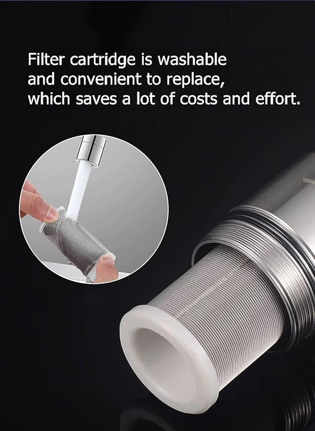 Spin Down Sediment Filter, Stainless Steel Reusable Sink Water Filter, Water Softener for Water Heater G 1/2'' Thread Washing Machine Dishwasher Shower Faucet, Prevent Impurity (Model A)