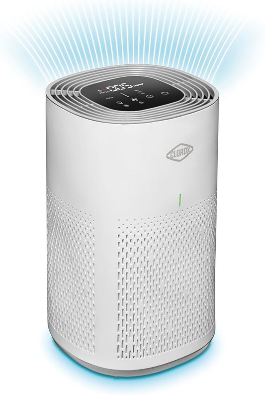 Clorox Air Purifiers for Home, True HEPA Filter, Medium Rooms Up to 1,000 Sq Ft, Removes 99.9% of Mold, Viruses, Wildfire Smoke, Allergens, Pet Allergies, Dust, AUTO Mode, Whisper Quiet