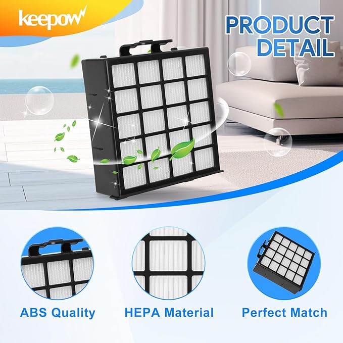 KEEPOW AZ4002 Vacuum Filter Replacement Compatible with Shark Power Detect Upright Vacuum Cleaner AZ4000 AZ4002 AZ4000C
