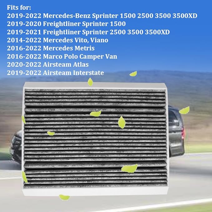 Cabin Air Filter A4478300000 9108301100 Fits for Mercedes Sprinter 1500 2500 3500 4500 Van Freightliner Sprinter 1500 2500 3500 Van Airsteam Atlas Interstate