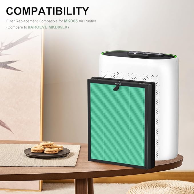 2 Pack MKD05 Air Filter Replacement for MK-D05 Air Purifier, 4-in-1 High-Efficiency Filter with Activated Carbon Filter – Pet Dander Version