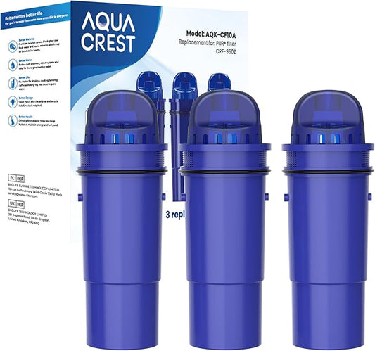 AQUA CREST NSF Certified Pitcher Water Filter, Replacement for Pur® Pitchers and Dispensers PPT700W, CR-1100C and PPF951K Water Filter (Pack of 3)