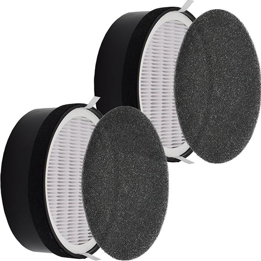 2-Pack LV-H132-RF Replacement Filters, H13 True HEPA & Activated Carbon 3-in-1 Compatible with Levoit LV-H132 Air Purifier, Reduce Odors & Pet Dander for Bedroom Office
