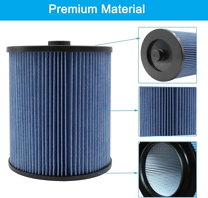 MZY LLC 17907 Cartridge Filter for Craftsman Shop Vac 5 to 20 Gallon, 3-Layer Pleated Fine Dust Filter Fits for Craftsman 17907 9-17907 Wet Dry Vacuum