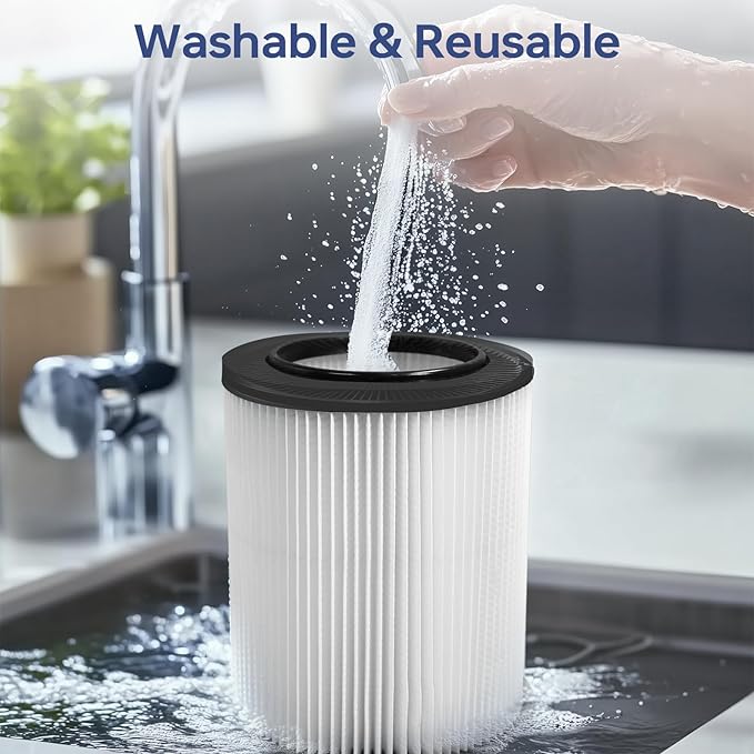 VF4000 Replacement Filter Wet Dry Vacuum Cleaner Compatible with RIDGID Wet Dry 5-20 Gal, 6-9 Gal Husky Vacuum, CRAFTSMAN 17816 Shop Vacuum (2 Pack Filters)