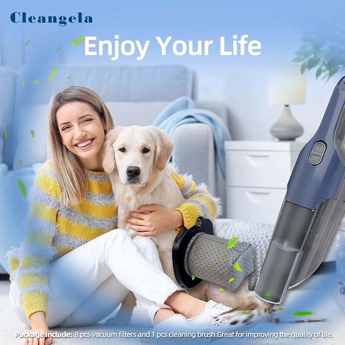 8 Pack CH701 Hand Vacuum Filter, Washable, Replacement Filter for Models: Shark Cyclone PET Handheld Vacuum CH701, CH701C, CH700WM, CH700, Replaces Parts XDCFCH700, Grey