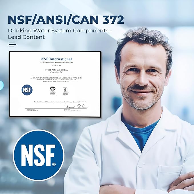 iSpring WSP100ARJ Spin-Down Sediment Water Filter, Upgraded Jumbo Size, Large Capacity, Reusable with Touch-Screen Auto Flushing Module, Brass Top Clear Housing, 100 Microns