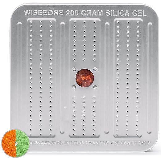 200 Gram Gun Safe Dehumidifier, Reusable Silica Gel Dehumidifier, Indicating Silica Gel Desiccant Canister (Orange to Green)