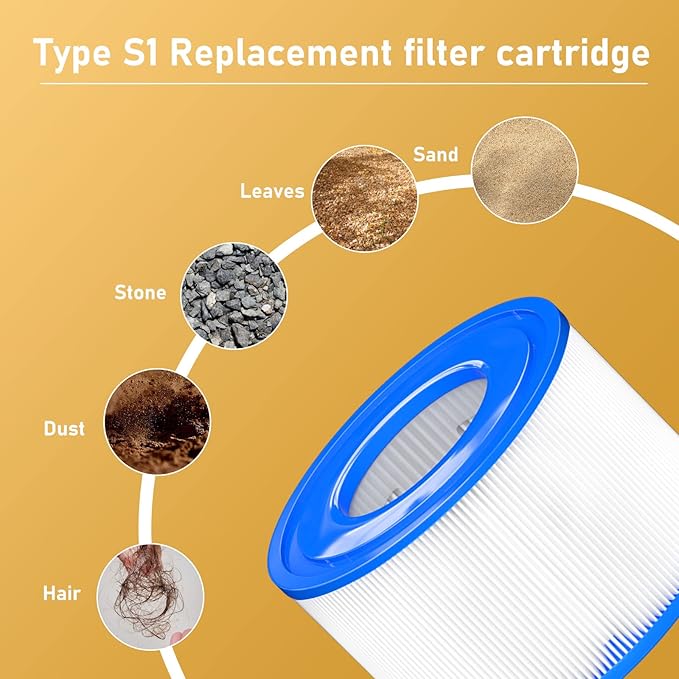 Type S1 Spa Filter 29011E for All Intex PureSpa 28429E, 28403E, 28407E, 28443E, 28453E, 28421E, 28423E, 28413E, and 28453E, 11692, SB-h10, JPC01 Easy Set Swimming Pool Pump, 16 Pack