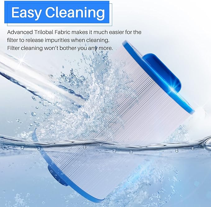 POOLPURE Replacement Filter for PWW50P4, 1 1/2" MPT Thread Screw in Filter(FINE Thread), 45 sq.ft,2 Pack