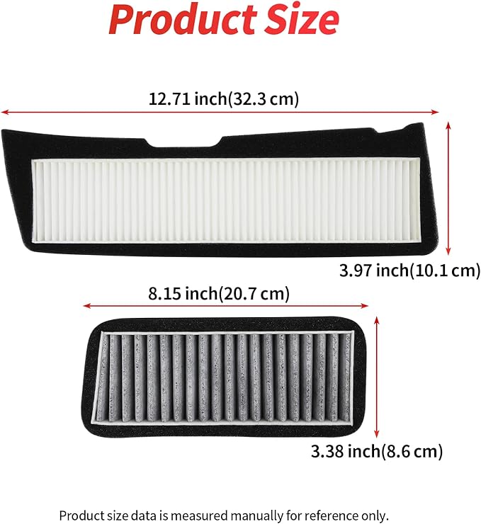Air Filter Compatible with Tesla Model 3 Cabin Air Filter HEPA Air Intake Filter Replacement with Activated Carbon for 2021 2022 2023 2024 Model 3 Accessories